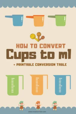 How to convert cups to ml