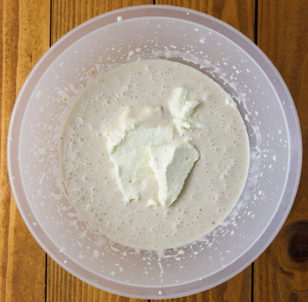 image of how to add whipped cream to milk mixture
