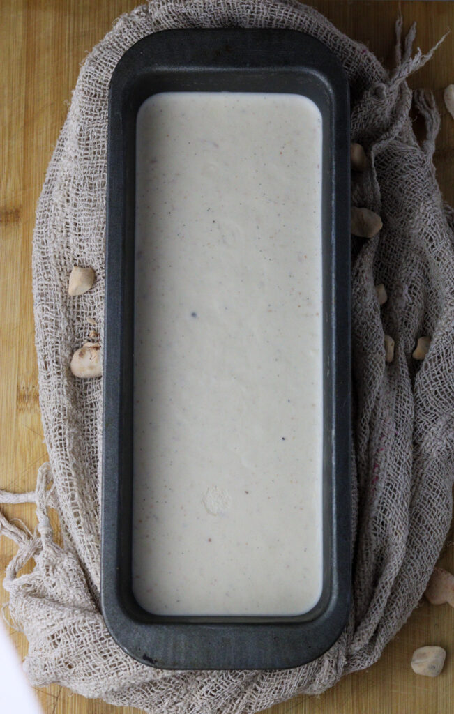 image of baobab ice cream in a tray when done
