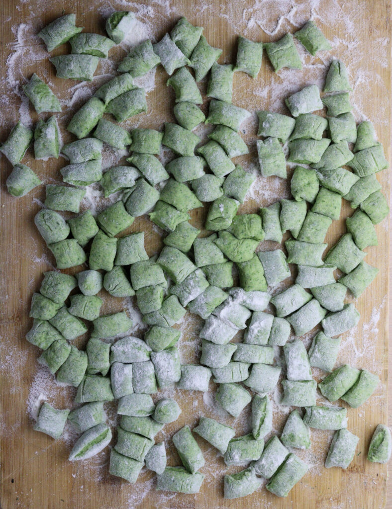 image of raw wild spinach green gnocchi