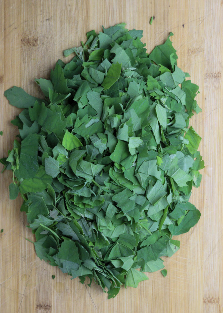 image of chopped wild spinach