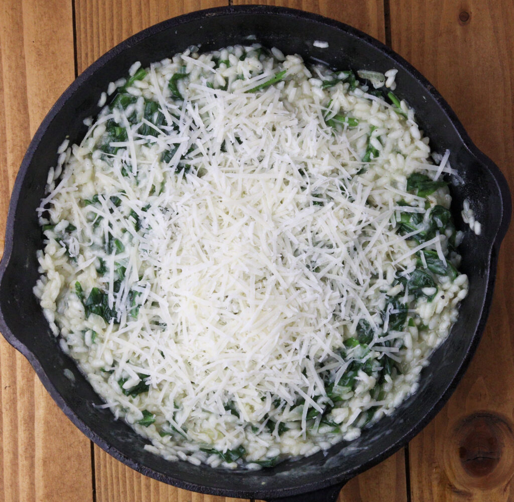 How to add parmesan cheese to risotto when done. 