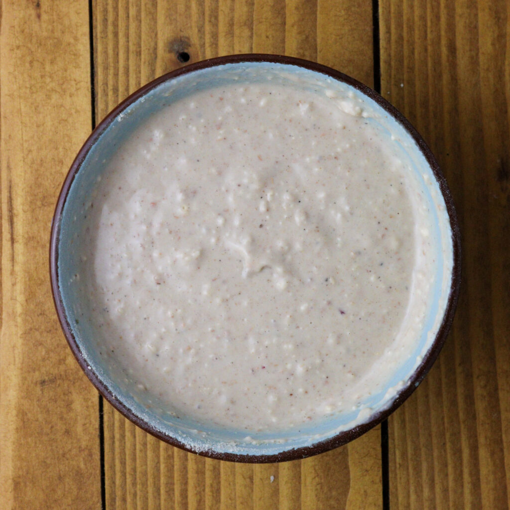 image of soaking baobaba powder in coconut milk